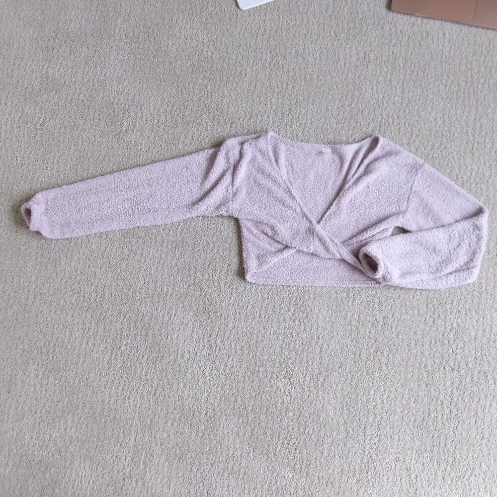 hollister gilly hicks muted pink twist-front cozy long sleeve